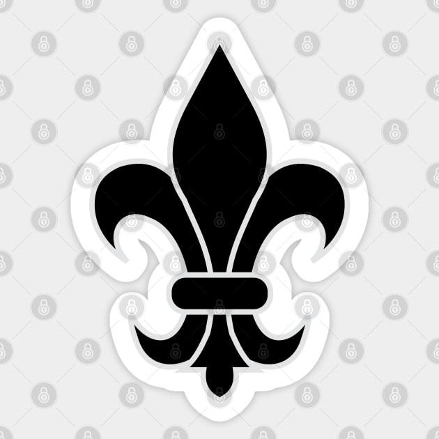 fleur de lis (black) Sticker by PabloDeChenez